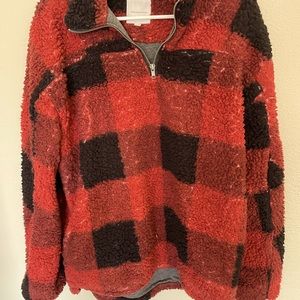 Buffalo Check Fleece 1/4 zip